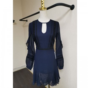 Χονδρικό γαλλικό απαλό λουλουδάτο γυναικείο φόρεμα ραφιών μόδας για τις γυναίκες ένδυσης κομψά συνήθεια περιστασιακά φορέματα σιφόν γυναίκες